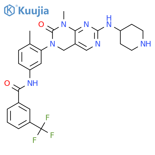 Benzamide,N-[3-[1,4-dihydro-1-methyl-2-oxo-7-(4-piperidinylamino)pyrimido[4,5-d]pyrimidin-3(2H)-yl]-4-methylphenyl]-3-(trifluoromethyl)- structure