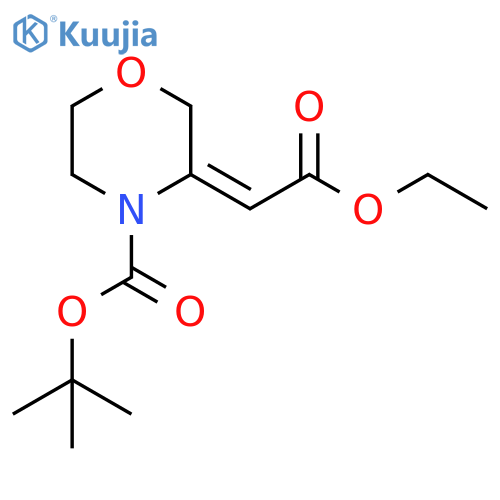 4-Morpholinecarboxylic acid, 3-(2-ethoxy-2-oxoethylidene)-,1,1-dimethylethyl ester, (3E)- structure