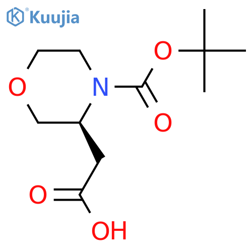 2-[(3S)-4-[(tert-butoxy)carbonyl]morpholin-3-yl]acetic acid structure