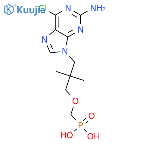 Phosphonic acid,[[3-(2-amino-6-chloro-9H-purin-9-yl)-2,2-dimethylpropoxy]methyl]- structure