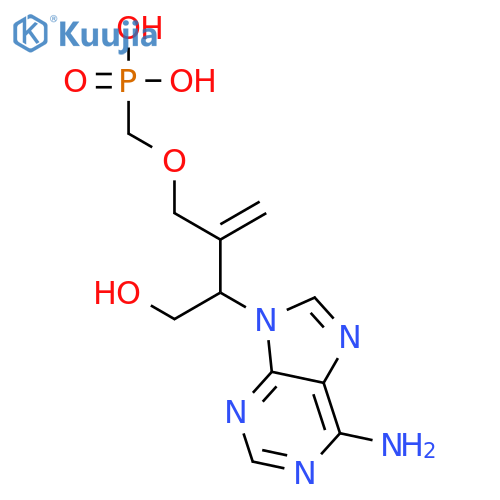 Phosphonic acid,[[(3S)-3-(6-amino-9H-purin-9-yl)-4-hydroxy-2-methylenebutoxy]methyl]- structure