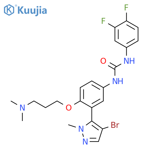 Urea,N-[3-(4-bromo-1-methyl-1H-pyrazol-5-yl)-4-[3-(dimethylamino)propoxy]phenyl]-N'-(3,4-difluorophenyl)- structure