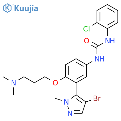 Urea,N-[3-(4-bromo-1-methyl-1H-pyrazol-5-yl)-4-[3-(dimethylamino)propoxy]phenyl]-N'-(2-chlorophenyl)- structure
