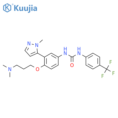Urea,N-[4-[3-(dimethylamino)propoxy]-3-(1-methyl-1H-pyrazol-5-yl)phenyl]-N'-[4-(trifluoromethyl)phenyl]- structure