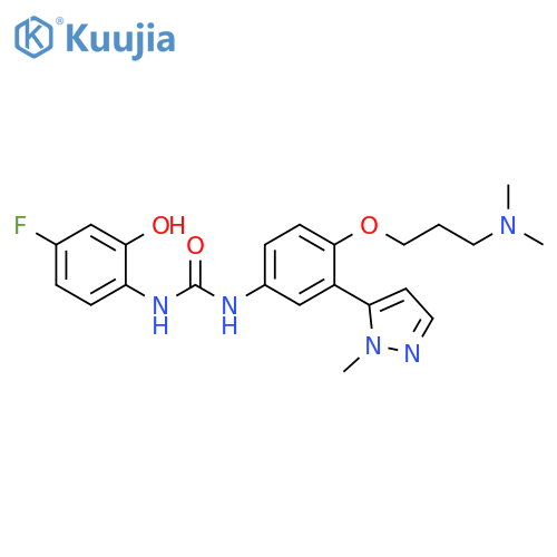 Urea,N-[4-[3-(dimethylamino)propoxy]-3-(1-methyl-1H-pyrazol-5-yl)phenyl]-N'-(4-fluoro-2-hydroxyphenyl)- structure