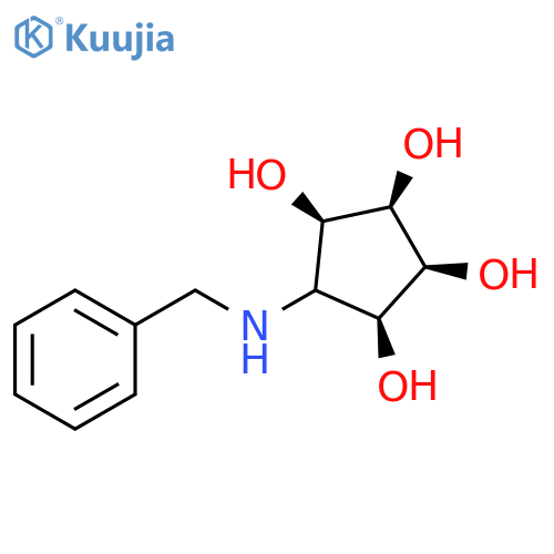 1,2,3,4-Cyclopentanetetrol, 5-[(phenylmethyl)amino]-, (1R,2R,3S,4S)- structure