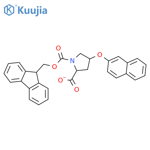 1,2-Pyrrolidinedicarboxylic acid, 4-(2-naphthalenyloxy)-,1-(9H-fluoren-9-ylmethyl) ester, (2S,4S)- structure