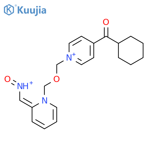 Pyridinium,1-[[[4-(cyclohexylcarbonyl)pyridinio]methoxy]methyl]-2-[(hydroxyimino)methyl]- structure
