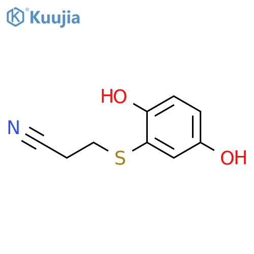 Propanenitrile, 3-[(2,5-dihydroxyphenyl)thio]- structure