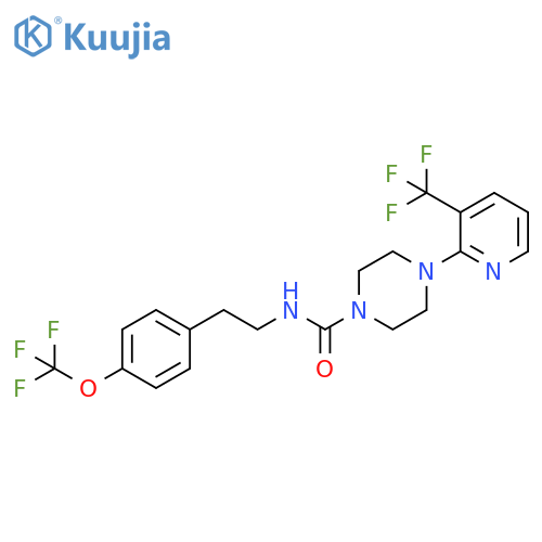 1-Piperazinecarboxamide,N-[2-[4-(trifluoromethoxy)phenyl]ethyl]-4-[3-(trifluoromethyl)-2-pyridinyl]- structure