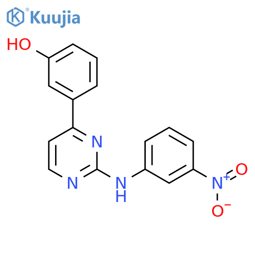 Phenol, 3-[2-[(3-nitrophenyl)amino]-4-pyrimidinyl]- structure