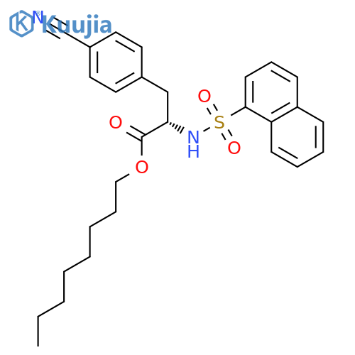 Phenylalanine, 4-cyano-N-(1-naphthalenylsulfonyl)-, octyl ester structure