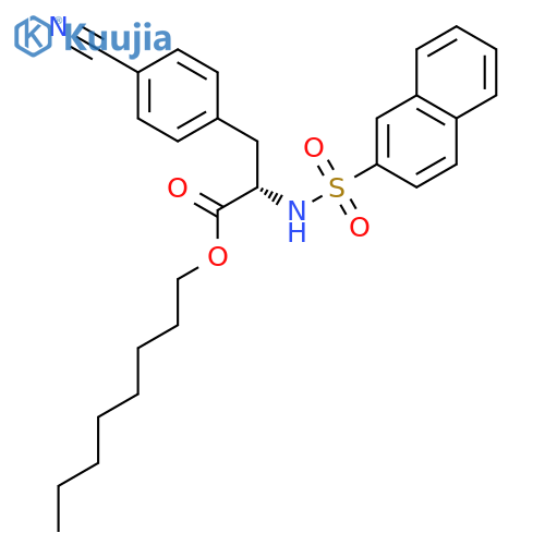 PHENYLALANINE, 4-CYANO-N-(2-NAPHTHALENYLSULFONYL)-, OCTYL ESTER structure