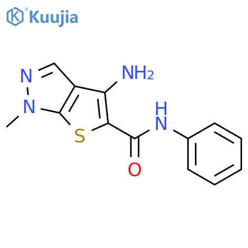1H-Thieno[2,3-c]pyrazole-5-carboxamide, 4-amino-1-methyl-N-phenyl- structure