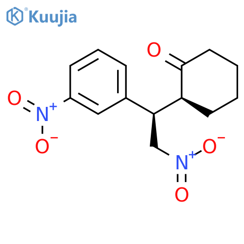 Cyclohexanone, 2-[(1R)-2-nitro-1-(3-nitrophenyl)ethyl]-, (2S)- structure