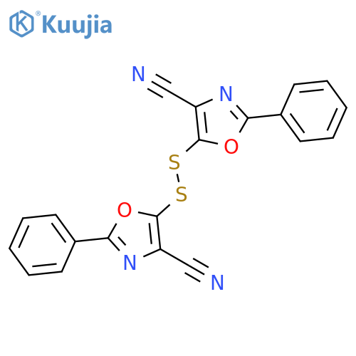 4-Oxazolecarbonitrile, 5,5'-dithiobis[2-phenyl- structure