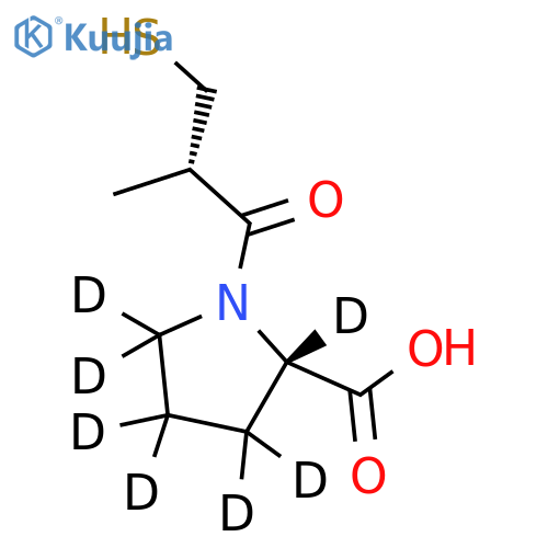 L-Proline-2,3,3,4,4,5,5-d7,1-(3-mercapto-2-methyl-1-oxopropyl)-, (S)- (9CI) structure