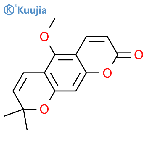 5-methoxy-8,8-dimethyl-2H,8H-pyrano[3,2-g]chromen-2-one structure