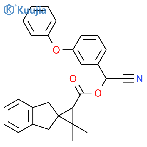 Spiro[cyclopropane-1,2'-[2H]indene]-2-carboxylic acid, 1',3'-dihydro-3,3-dimethyl-, cyano(3-phenoxyphenyl)methyl ester structure