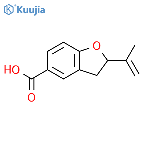 2-isopropenyl-2,3-dihydrobenzofuran-5-carboxylic acid structure
