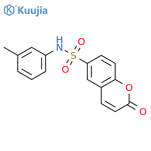2H-1-BENZOPYRAN-6-SULFONAMIDE, N-(3-METHYLPHENYL)-2-OXO- structure
