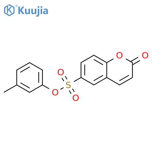 2H-1-Benzopyran-6-sulfonic acid, 2-oxo-, 3-methylphenyl ester structure