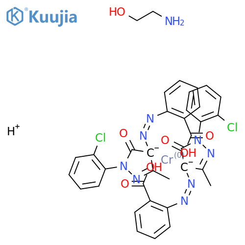 hydrogen bis[2-[[1-(2-chlorophenyl)-4,5-dihydro-3-methyl-5-oxo-1H-pyrazol-4-yl]azo]benzoato(2-)]chromate(1-), compound with 2-aminoethanol (1:1) structure