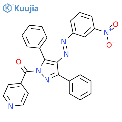 1H-PYRAZOLE, 4-[(3-NITROPHENYL)AZO]-3,5-DIPHENYL-1-(4-PYRIDINYLCARBONYL)- structure