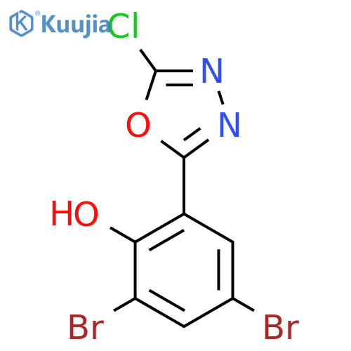 PHENOL, 2,4-DIBROMO-6-(5-CHLORO-1,3,4-OXADIAZOL-2-YL)- structure