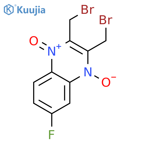 2,3-bis(bromomethyl)-6-fluoro-1-oxoquinoxalin-1-ium-4(1H)-olate structure