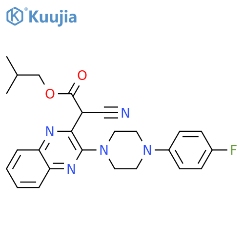 2-methylpropyl 2-cyano-2-{3-4-(4-fluorophenyl)piperazin-1-ylquinoxalin-2-yl}acetate structure