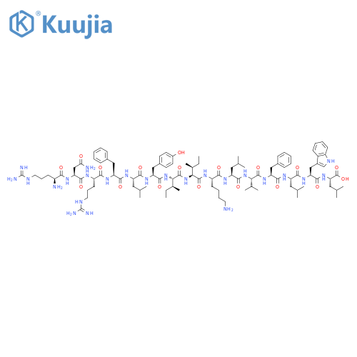 L-Leucine,L-arginyl-L-asparaginyl-L-arginyl-L-phenylalanyl-L-leucyl-L-tyrosyl-L-isoleucyl-L-isoleucyl-L-lysyl-L-leucyl-L-valyl-L-phenylalanyl-L-leucyl-L-tryptophyl- structure