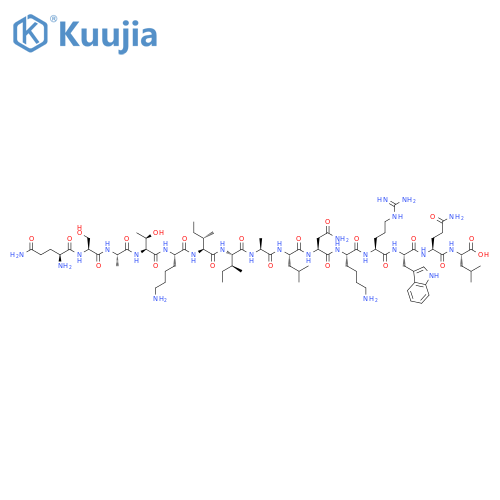 L-Leucine,L-glutaminyl-L-seryl-L-alanyl-L-threonyl-L-lysyl-L-isoleucyl-L-isoleucyl-L-alanyl-L-leucyl-L-asparaginyl-L-lysyl-L-arginyl-L-tryptophyl-L-glutaminyl- structure
