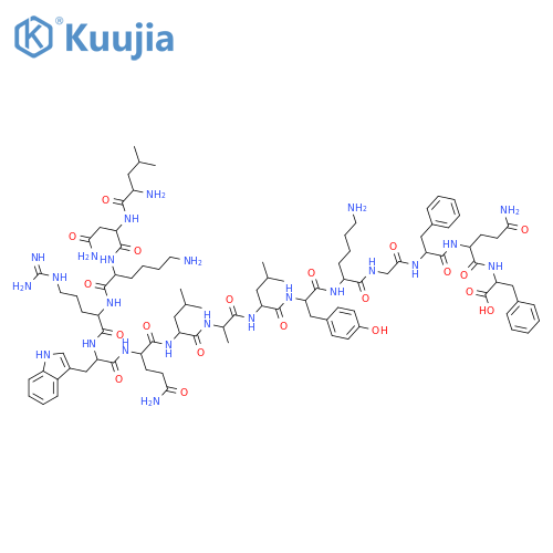 L-Phenylalanine,L-leucyl-L-asparaginyl-L-lysyl-L-arginyl-L-tryptophyl-L-glutaminyl-L-leucyl-L-alanyl-L-leucyl-L-tyrosyl-L-lysylglycyl-L-phenylalanyl-L-glutaminyl- structure