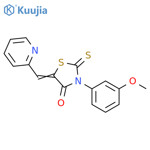 (5Z)-3-(3-methoxyphenyl)-5-(pyridin-2-yl)methylidene-2-sulfanylidene-1,3-thiazolidin-4-one structure