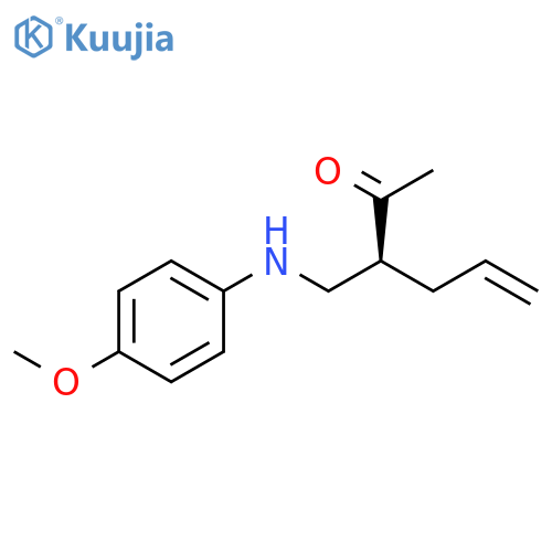 5-Hexen-2-one, 3-[[(4-methoxyphenyl)amino]methyl]-, (3S)- structure