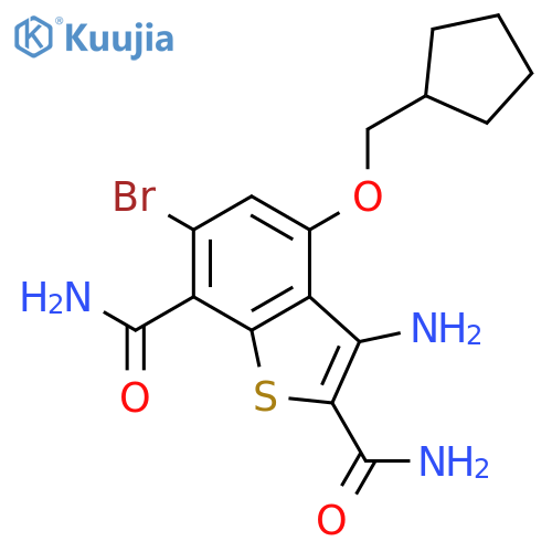 BENZO[B]THIOPHENE-2,7-DICARBOXAMIDE, 3-AMINO-6-BROMO-4-(CYCLOPENTYLMETHOXY)- structure