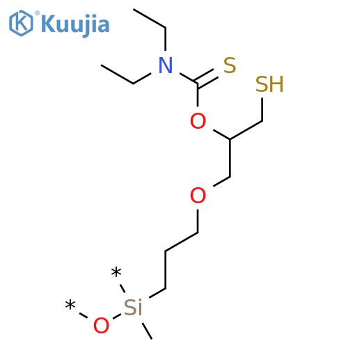 POLY[OXY[[3-[2-[(DIETHYLAMINO)THIOXOMETHOXY]-3-MERCAPTOPROPOXY]PROPYL]METHYLSILYLENE]] structure