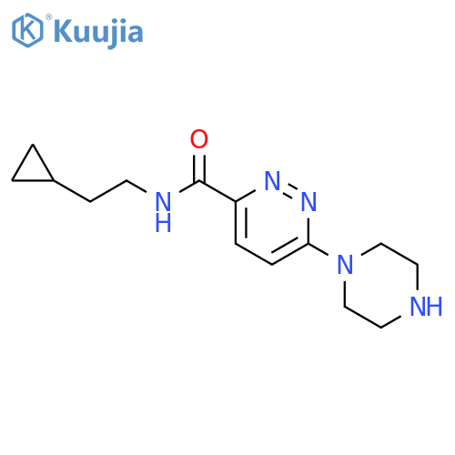 3-Pyridazinecarboxamide, N-(2-cyclopropylethyl)-6-(1-piperazinyl)- structure