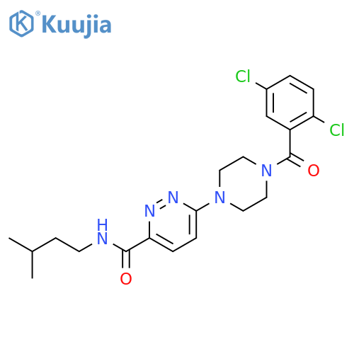 3-Pyridazinecarboxamide,6-[4-(2,5-dichlorobenzoyl)-1-piperazinyl]-N-(3-methylbutyl)- structure
