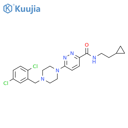 3-Pyridazinecarboxamide,N-(2-cyclopropylethyl)-6-[4-[(2,5-dichlorophenyl)methyl]-1-piperazinyl]- structure