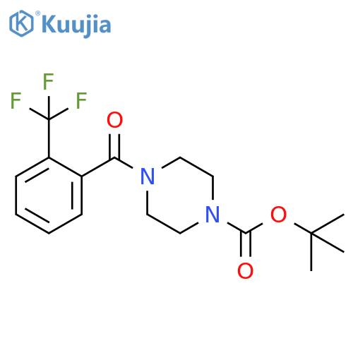 1-Piperazinecarboxylic acid, 4-[2-(trifluoromethyl)benzoyl]-,1,1-dimethylethyl ester structure