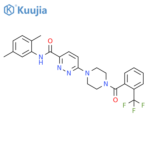 3-Pyridazinecarboxamide, N-(2,5-dimethylphenyl)-6-[4-[2-(trifluoromethyl)benzoyl]-1-piperazinyl]- structure