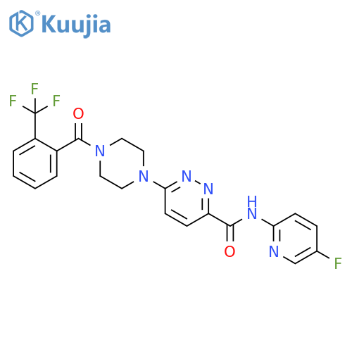 3-Pyridazinecarboxamide,N-(5-fluoro-2-pyridinyl)-6-[4-[2-(trifluoromethyl)benzoyl]-1-piperazinyl]- structure