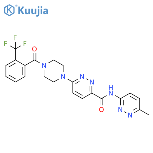 3-Pyridazinecarboxamide, N-(6-methyl-3-pyridazinyl)-6-[4-[2-(trifluoromethyl)benzoyl]-1-piperazinyl]- structure