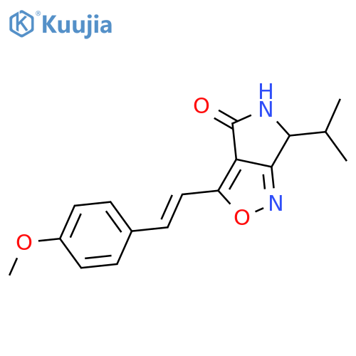 4H-Pyrrolo[3,4-c]isoxazol-4-one,5,6-dihydro-3-[(1E)-2-(4-methoxyphenyl)ethenyl]-6-(1-methylethyl)-,(6S)- structure