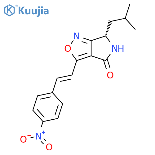 4H-Pyrrolo[3,4-c]isoxazol-4-one,5,6-dihydro-6-(2-methylpropyl)-3-[(1E)-2-(4-nitrophenyl)ethenyl]-, (6S)- structure