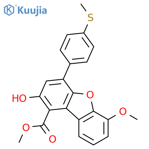 1-Dibenzofurancarboxylic acid,2-hydroxy-6-methoxy-4-[4-(methylthio)phenyl]-, methyl ester structure