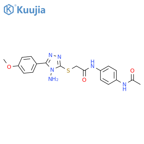 2-{4-amino-5-(4-methoxyphenyl)-4H-1,2,4-triazol-3-ylsulfanyl}-N-(4-acetamidophenyl)acetamide structure