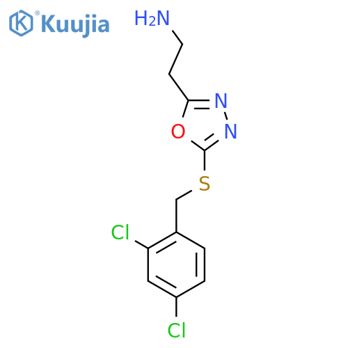 (2-{5-[(2,4-Dichlorobenzyl)thio]-1,3,4-oxadiazol-2-yl}ethyl)amine structure